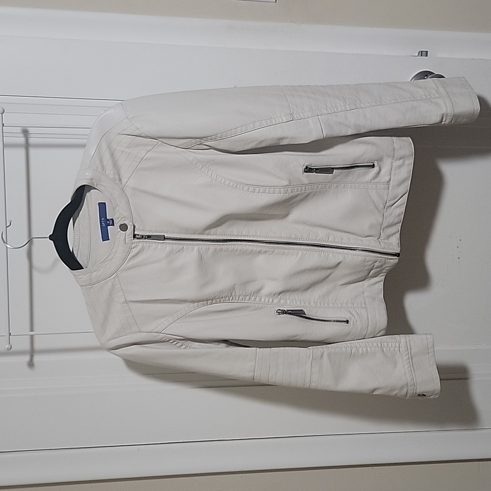Imitation Leather APT. 9 Cream Color Jacket Size M